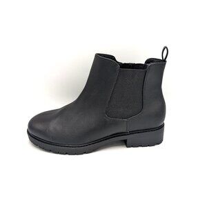 Torrid Womens Black Pull On Stretch Chelsea Boot Sz 10 WW Ankle Bootie Lug Sole